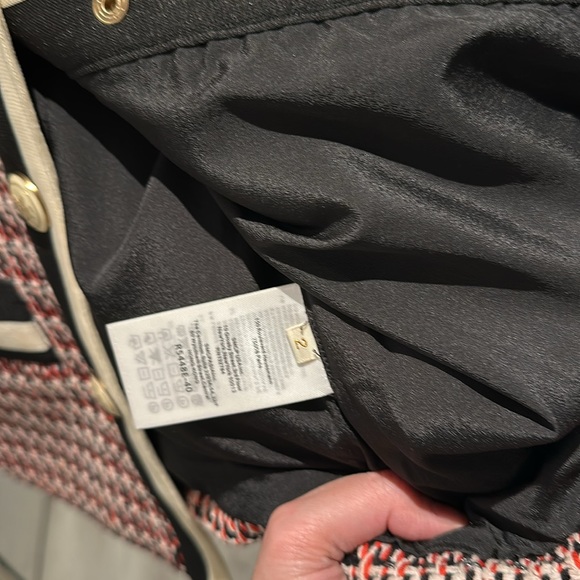 Maje Red and Black Tweed Jacket - Picture 3 of 5